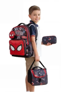 Çantaland Set of 4, Boy's Patterned Primary School School Bag + Lunch Box + Pencil Holder + Eraser Holder - Image 4
