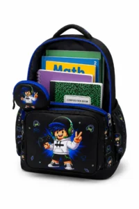 Çantaland Set of 4, Boy's Patterned Primary School School Bag + Lunch Box + Pencil Holder + Eraser Holder - Image 2