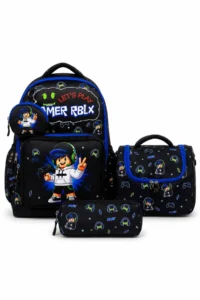 Çantaland Set of 4, Boy's Patterned Primary School School Bag + Lunch Box + Pencil Holder + Eraser Holder - Image 5