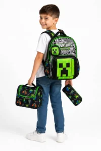 Çantaland Set of 4, Boy's Patterned Primary School School Bag + Lunch Box + Pencil Holder + Eraser Holder - Image 4