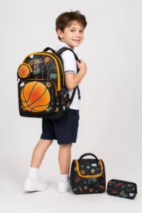 Çantaland Set of 4, Boy's Patterned Primary School School Bag + Lunch Box + Pencil Holder + Eraser Holder - Image 3