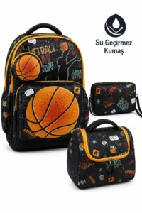 Çantaland Set of 4, Boy's Patterned Primary School School Bag + Lunch Box + Pencil Holder + Eraser Holder - Image 4