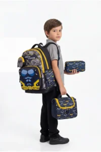 Çantaland Set of 4, Boy's Patterned Primary School School Bag + Lunch Box + Pencil Holder + Eraser Holder - Image 6