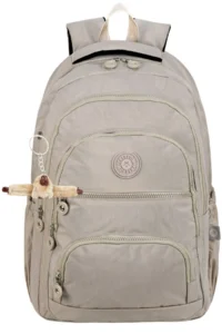 Çantaland 5 Compartment Luxury Crinkle Fabric High School and Middle School Backpack + Monkey Keychain Gift - Image 3