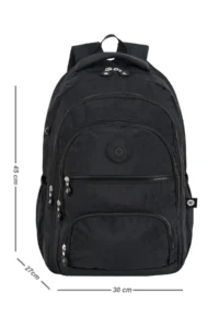 Çantaland 5 Compartment Luxury Crinkle Fabric High School and Middle School Backpack + Monkey Keychain Gift - Image 2