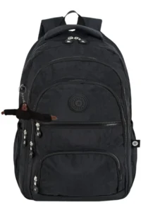 Çantaland 5 Compartment Luxury Crinkle Fabric High School and Middle School Backpack + Monkey Keychain Gift - Image 7