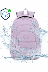 Çantaland Luxury and Multi-Pocketed Waterproof Crinkle School Bag, Crinkle Backpack with Monkey Keychain Gift - Image 7