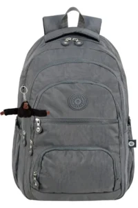Çantaland 5 Compartment Luxury Crinkle Fabric High School and Middle School Backpack + Monkey Keychain Gift - Image 3