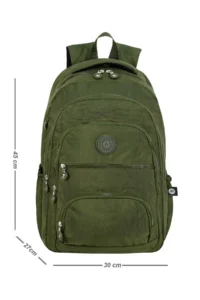 Çantaland Luxury and Multi-Pocketed Waterproof Crinkle School Bag, Crinkle Backpack with Monkey Keychain Gift - Image 6