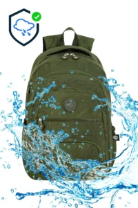 Çantaland Luxury and Multi-Pocketed Waterproof Crinkle School Bag, Crinkle Backpack with Monkey Keychain Gift - Image 7