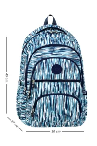 Çantaland Luxury Patterned High School and Secondary School Backpack, Patterned School Bag, Monkey Keychain Gift - Image 3