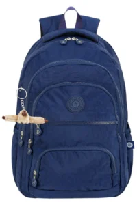 Çantaland 5 Compartment Luxury Crinkle Fabric High School and Middle School Backpack + Monkey Keychain Gift - Image 3