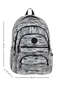 Çantaland Luxury Patterned High School and Secondary School Backpack, Patterned School Bag, Monkey Keychain Gift - Image 3