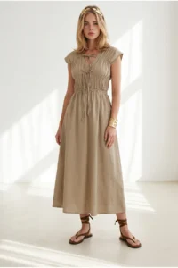Olalook Women Stone lace Detailed Maksi Dress - Image 2