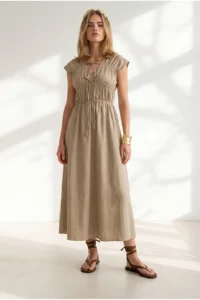 Olalook Women Stone lace Detailed Maksi Dress - Image 3
