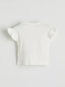 LCW Kids White Crew Neck Floral Girls' T-Shirt - Image 5