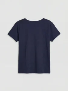 LCW Kids Navy Blue Crew Neck Fiyonk Detailed Girls' T-Shirt - Image 3
