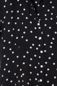 Drop by TrendyolMilla Black Shirt Collar lace Detailed Polka Dot buttoned Blouse - Image 5