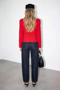 Drop by TrendyolMilla Red Napolyon Embroidered buttoned Short Jacket - Image 3