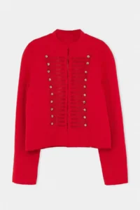 Drop by TrendyolMilla Red Napolyon Embroidered buttoned Short Jacket - Image 4