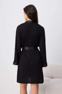 TRENDYOLMİLLA Black 4 Sets Lace and Satin Detailed Viscose Knitting Pajama Set - Image 10