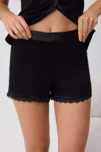 TRENDYOLMİLLA Black 4 Sets Lace and Satin Detailed Viscose Knitting Pajama Set - Image 5