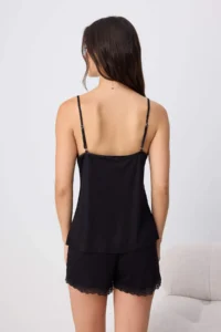 TRENDYOLMİLLA Black 4 Sets Lace and Satin Detailed Viscose Knitting Pajama Set - Image 6