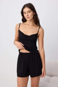 TRENDYOLMİLLA Black 4 Sets Lace Detailed Viscose Knitting Pajama Set - Image 2