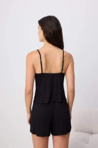 TRENDYOLMİLLA Black 4 Sets Lace Detailed Viscose Knitting Pajama Set - Image 6