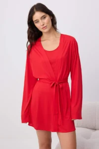 TRENDYOLMİLLA Red 3 Sets Viscose Knitting Pajama Set - Image 2