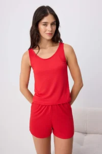 TRENDYOLMİLLA Red 3 Sets Viscose Knitting Pajama Set - Image 4