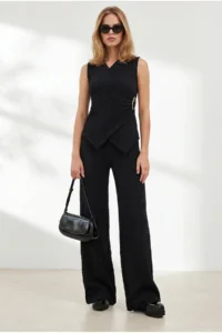 Olalook Women's Black Bottom-Upper Textured Wrap Suit - Image 2