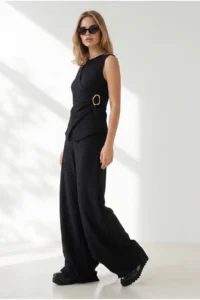 Olalook Women's Black Bottom-Upper Textured Wrap Suit - Image 5