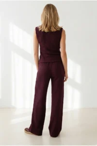 Olalook Women's Plum Bottom and Top Textured Wrap Suit - Image 5
