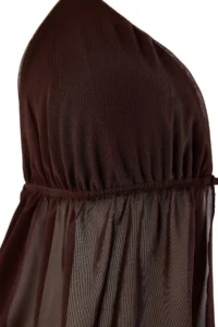 TRENDYOLMİLLA Dark Brown Sleeveless Knitting Tulle Blouse - Image 5