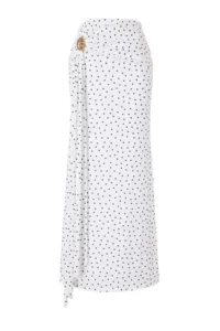 TRENDYOLMİLLA Black-WHITE Polka Dot Accessory Detailed Maxi Knitting Elegant/Evening Skirt - Image 5