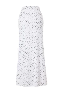 TRENDYOLMİLLA Black-WHITE Polka Dot Accessory Detailed Maxi Knitting Elegant/Evening Skirt - Image 7