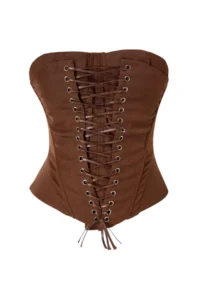 TRENDYOLMİLLA Brown Laced Fitted Strapless Corset Bustier - Image 6