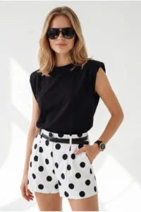 Olalook Women's Black Padded Modal Basic T-Shirt - Image 3