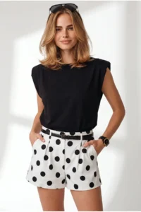 Olalook Women's Black Padded Modal Basic T-Shirt - Image 4