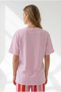 Olalook Women's Pink Banana Printed Boyfriend Cotton T-Shirt - Image 5