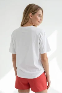 Olalook Women's White Banana Printed Boyfriend Cotton T-Shirt - Image 5