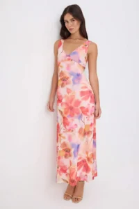 TRENDYOLMİLLA Multicolored*001 Polka Dot with bow Maxi Knitting Dress - Image 2