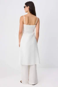 TRENDYOLMİLLA WHITE LONG Vest Blouse and Pants Weaving Bottom&Top Bottom - Top Set - Image 4