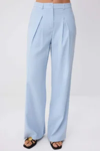 TRENDYOLMİLLA Light BLUE Soft Material Button Detailed Vest and TrousersWoven Bottom&Top Bottom - Top Set - Image 3