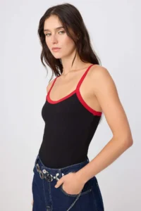 TRENDYOLMİLLA Black Plain Fitted Cowl Neck Sleeveless Piped snaps Ribbed Flexible Knitting Bodysuit .D.00039 - Image 2