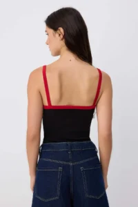 TRENDYOLMİLLA Black Plain Fitted Cowl Neck Sleeveless Piped snaps Ribbed Flexible Knitting Bodysuit .D.00039 - Image 4