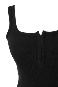 TRENDYOLMİLLA Black Plain Fitted Cowl Neck Sleeveless Scuba Crepe Knitting Blouse - Image 5