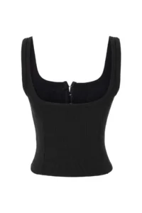 TRENDYOLMİLLA Black Plain Fitted Cowl Neck Sleeveless Scuba Crepe Knitting Blouse - Image 6