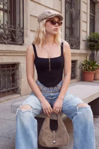 TRENDYOLMİLLA Black Plain Fitted Square Neck Thin Sleeveless Sleeveless Ribbed Flexible Knitting Blouse
